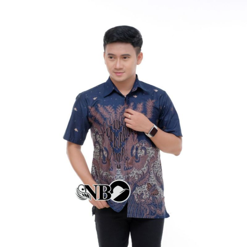 tey-17 Batik wanita ASJ SA HRB026 Kenongo Kemeja Tosca Pendek COD-Cowok 6