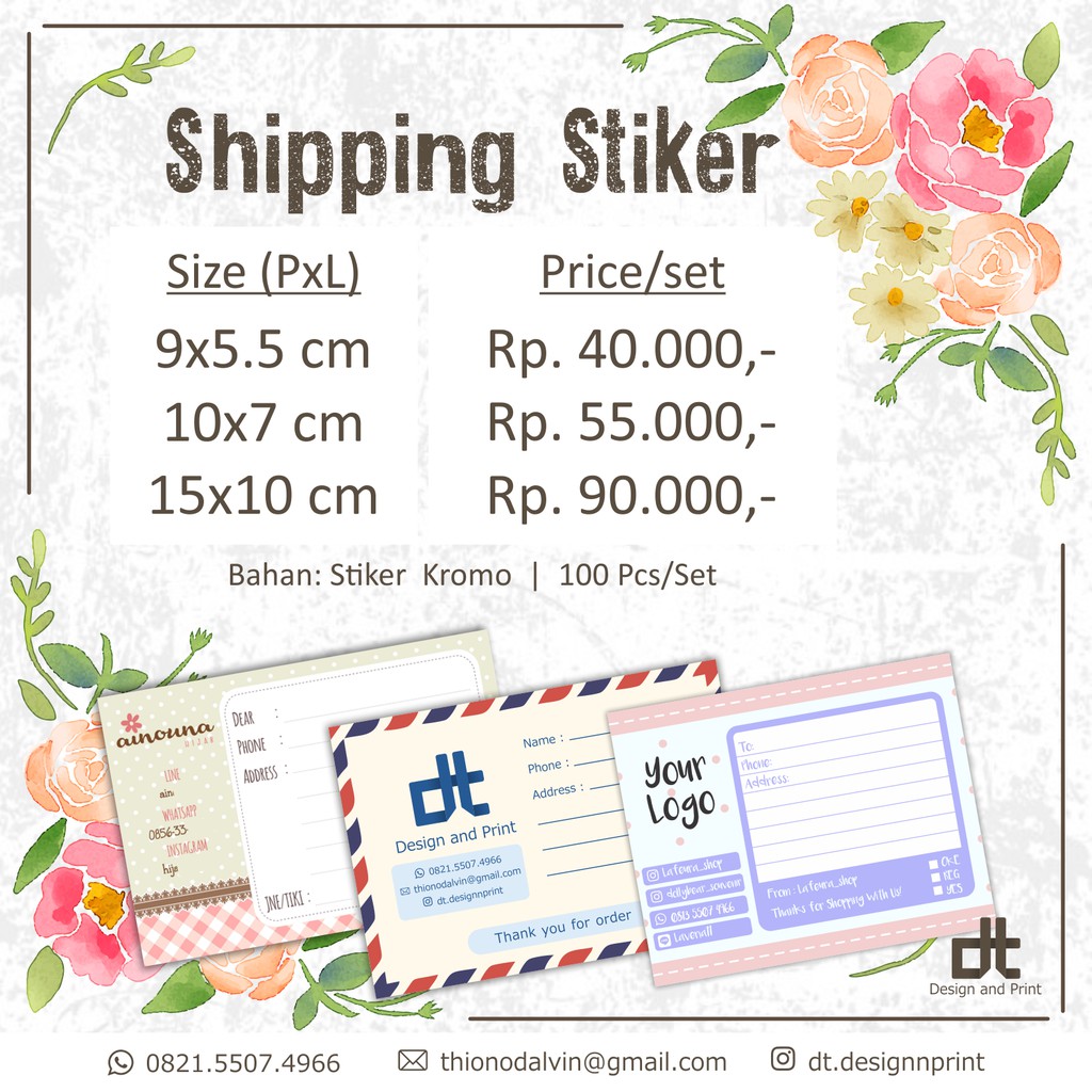 

Shipping Stiker Printing + dengan pilihan Jasa Ekspedisi