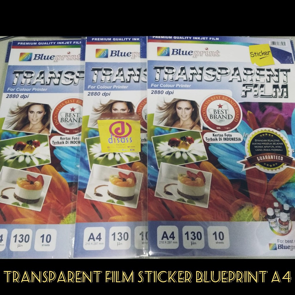 

BLUEPRINT TRANSPARENT FILM PAPER BP-TFA4130 STICKER - DISASS JOGJA