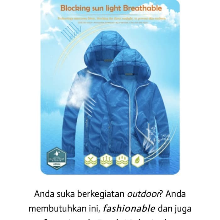 Zamb light jacket anti air waterproof anti angin hujan jas trendy