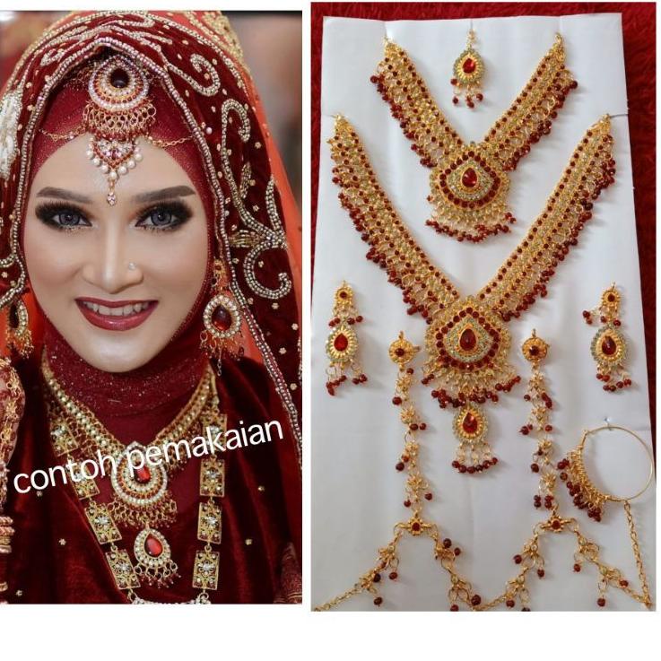 Siap Kirim.. AKSESORIS INDIA - SET KALUNG PENGANTIN INDIA LENGKAP