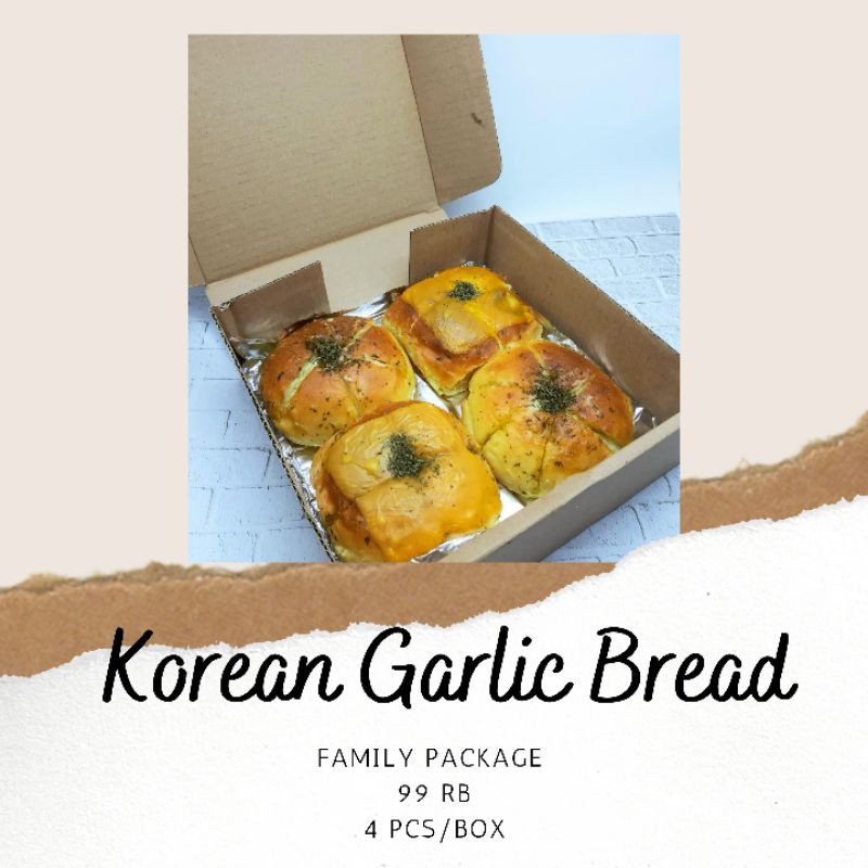 

Korean Garlic Cheese Bread 1 box 4 pcs / Roti Garlic Cream Cheese