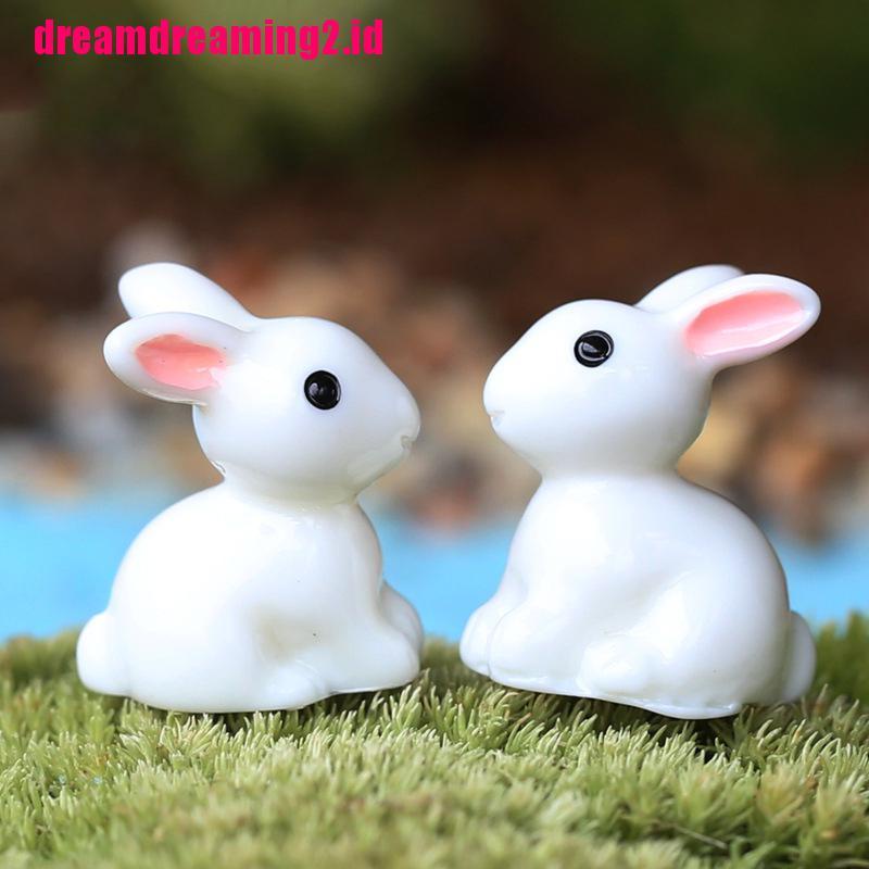 （✔✔❤2pcs Ornamen Miniatur Kelinci Untuk Dekorasi Taman