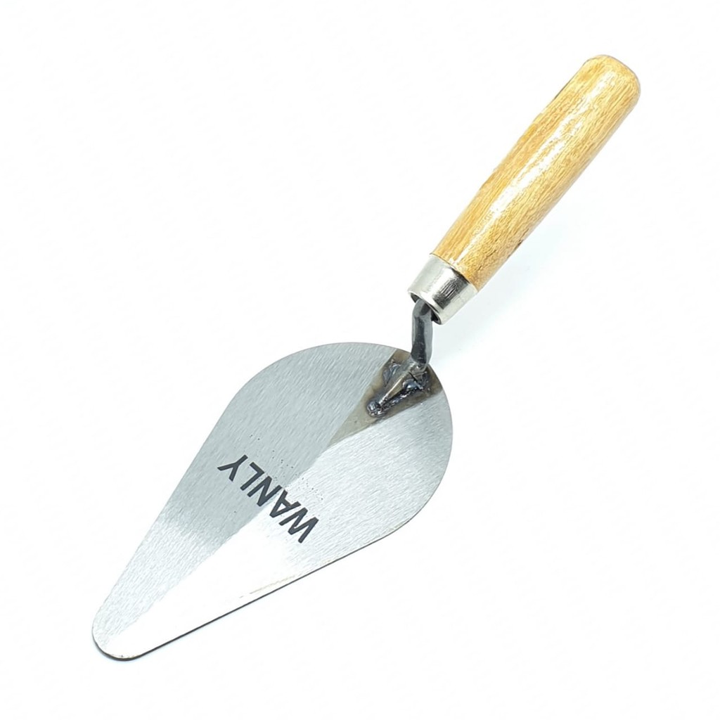 Wanly Cetok Semen Lancip Gagang Kayu 6 Inch (L 7,8cm x P 25,5cm)