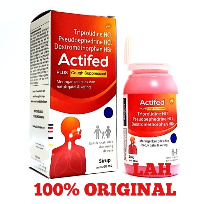 ACTIFED MERAH 60 ML obat batuk kering dan pilek