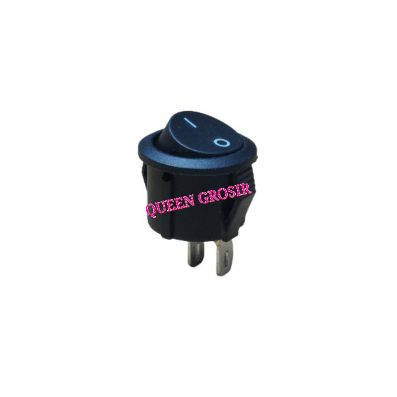 Rocker  Switch  ON-OFF Bulat Hitam Kecil 2pin/Saklar Bulat Hitam 2 Kaki Kecil