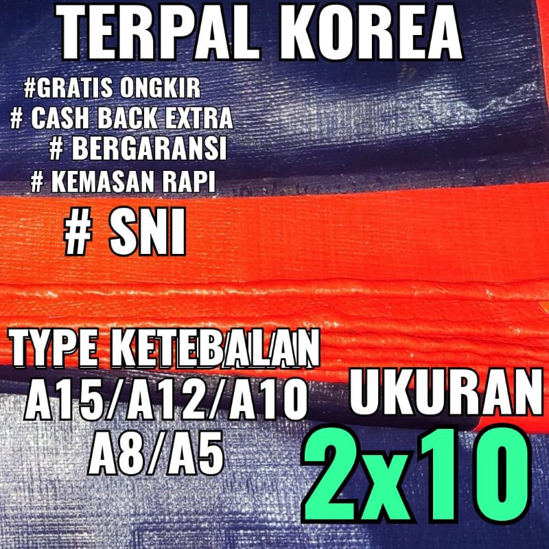 TERPAL KOREA A15 A12 A10 A8 A5 UKURAN 2X10 METER