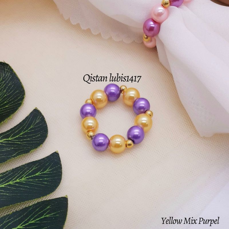 Ring Hijab Mutiara Pastel Polos N CCB