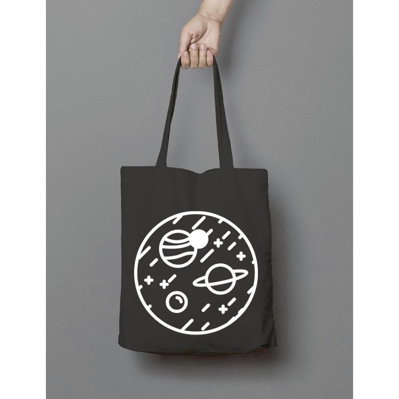 Tote Bag - Planet - Tas Tote Bag (Resleting) Totebag Wanita