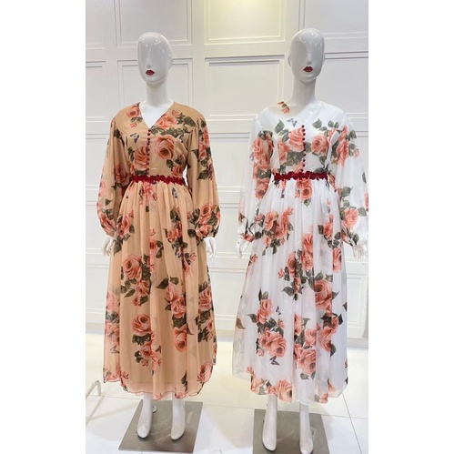 bunga maxi, dress vivorie import, ori vivorie, dress mewah, gamis bangkok, dress import murah, gamis