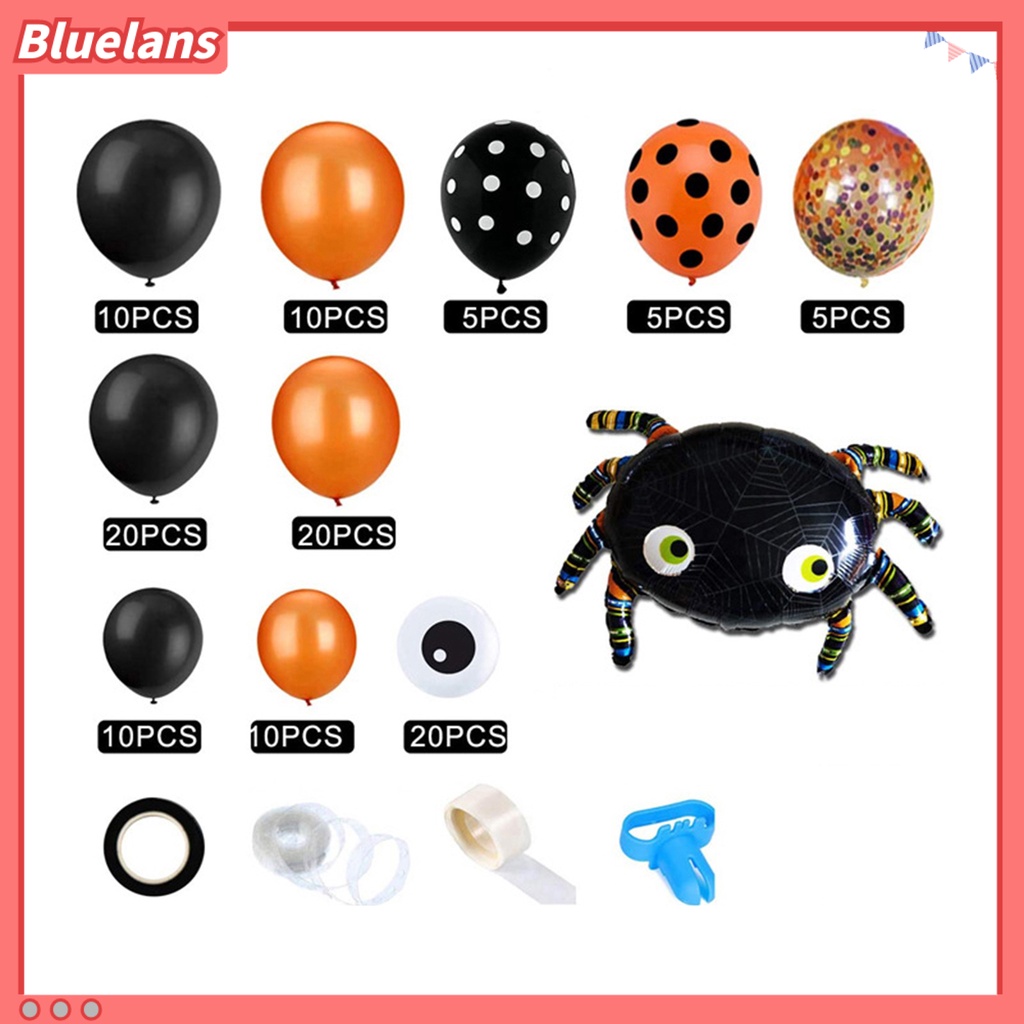 120pcs / Set Balon Latex Inflatable Bentuk Mata Hantu / Laba-Laba Untuk Dekorasi Halloween