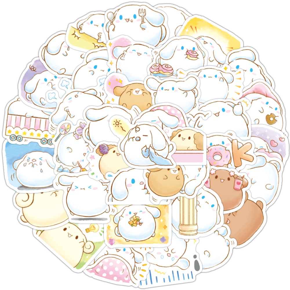 40 lembar Cinnamoroll babycinnamoroll stiker kartun besar telinga Anjing Jurnal bahan Telepon lucu k