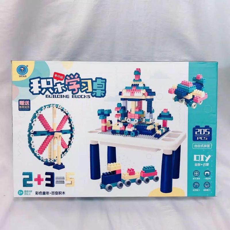 [Jualsemua18](889-106) 205pc Balok susun DUPLO SEDANG + MEJA / BALOK SUSUN SEDANG SET MEJA BLAJAR