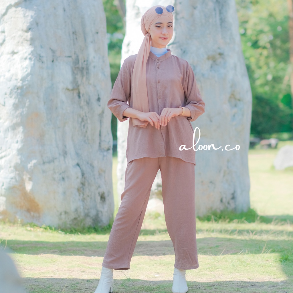 Deira Set Wanita Crinkle Airflow Busui Friendly – Stelan Wanita Kekinian