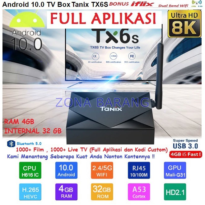 [Full Konten Aplikasi] A95X 4G/32G Smart Tv Box UHD 4K Android