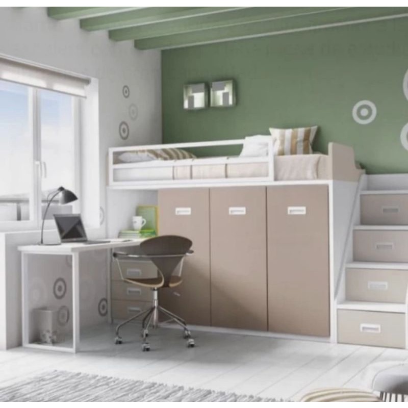 Tempat Tidur | Bunk Bed | Mezanin | Lemari Pakaian - 100x200