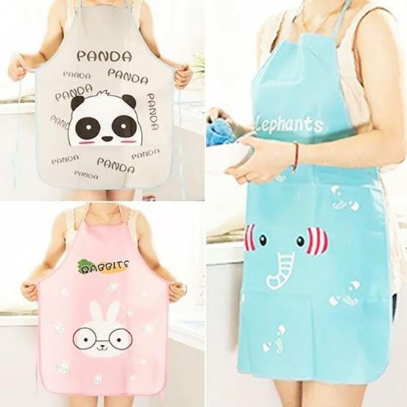 APRON CELEMEK PLASTIK KARAKTER - CELEMEK MASAK WATERPROOF