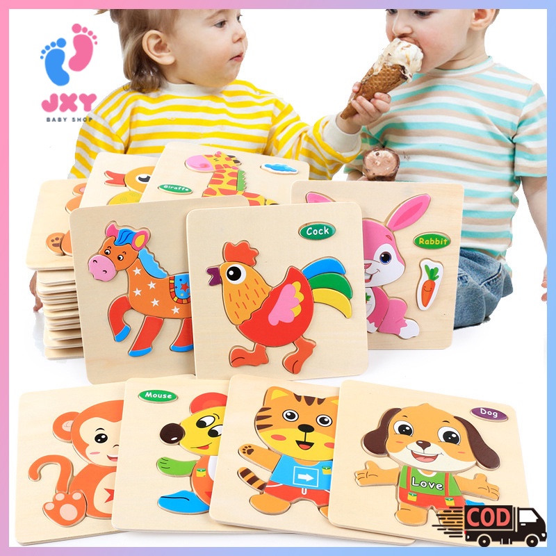 Puzzle kayu/Puzzle kayu mainan edukasi/Mainan anak/Mainan Puzzle Kayu Anak 3D Mainan Edukasi Puzzel Kayu Jigsaw Edukatif Lucu Murah Wooden Toys  L12