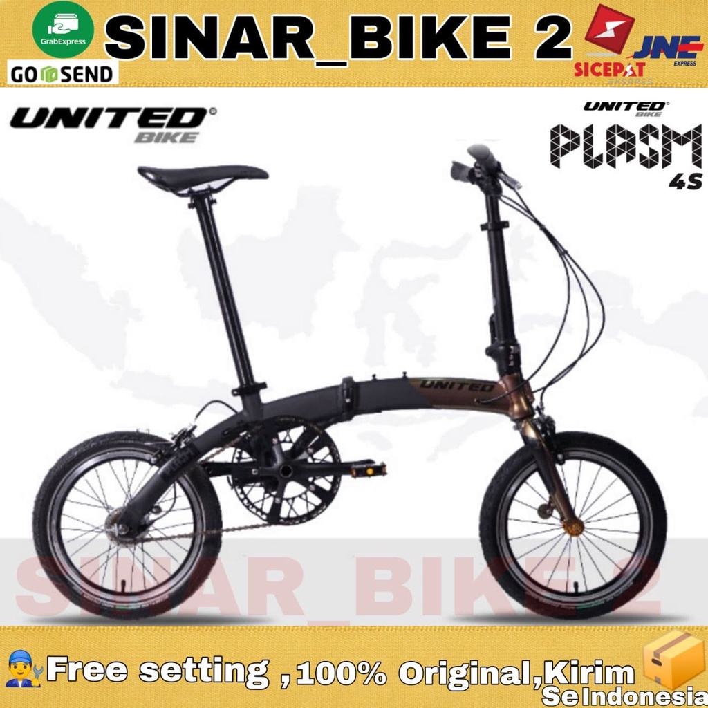 Sepeda Lipat UNITED PLASM 4S 16 Inch Alloy Internal Gear 4 Speed