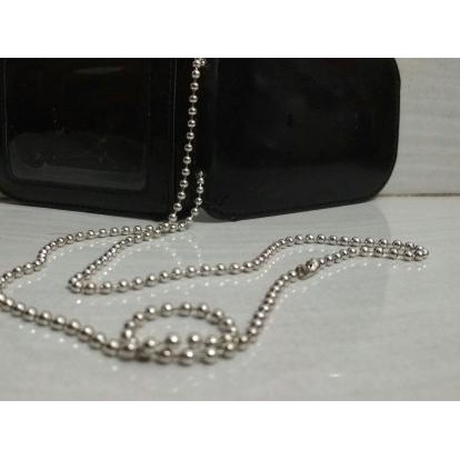

Dompet name tag id card KTA plus kalung rantai kulit hitam glossy