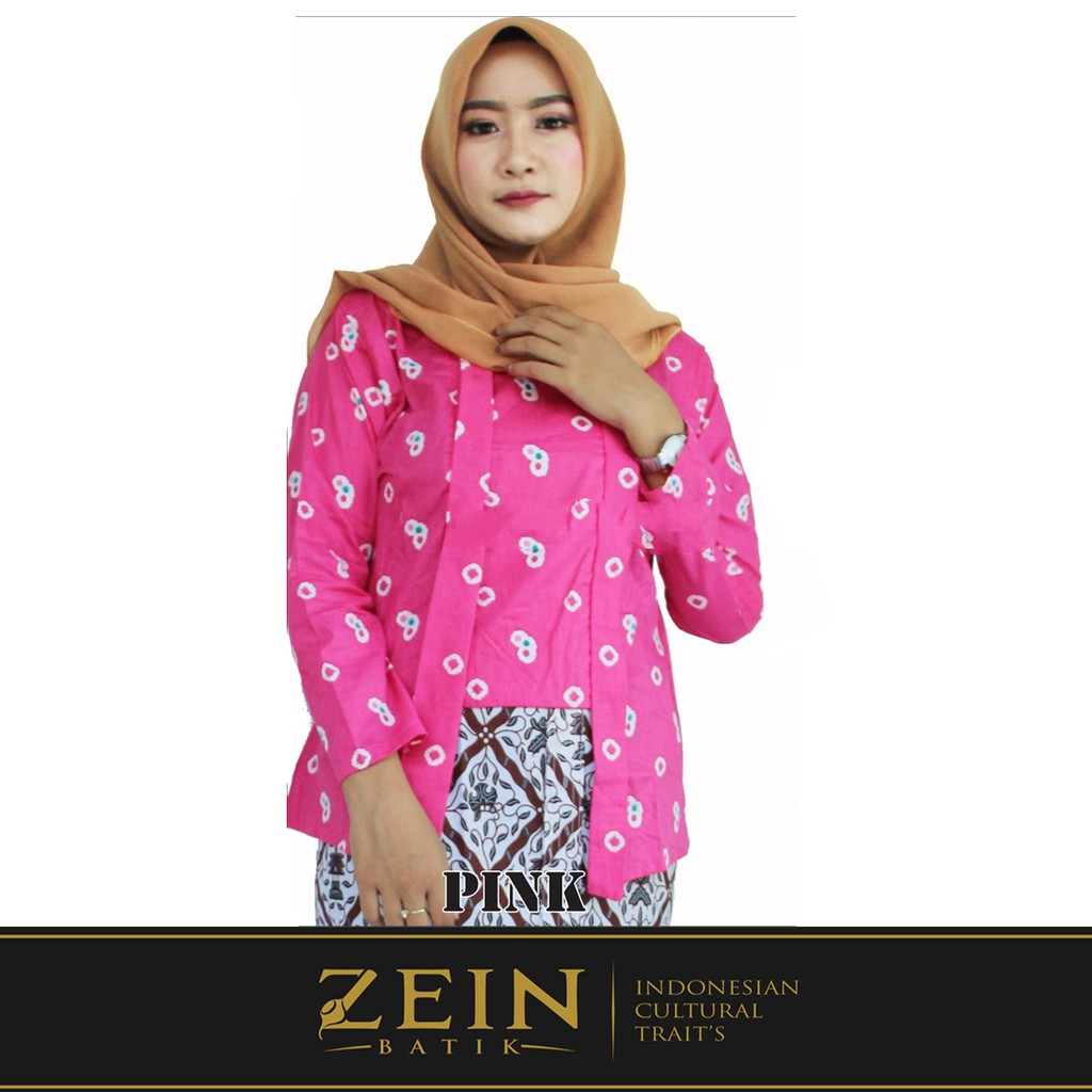Kebaya Kutubaru Kartini Batik Jumputan Pink Dian Sastro Model Terbaru Bigsize Jumbo