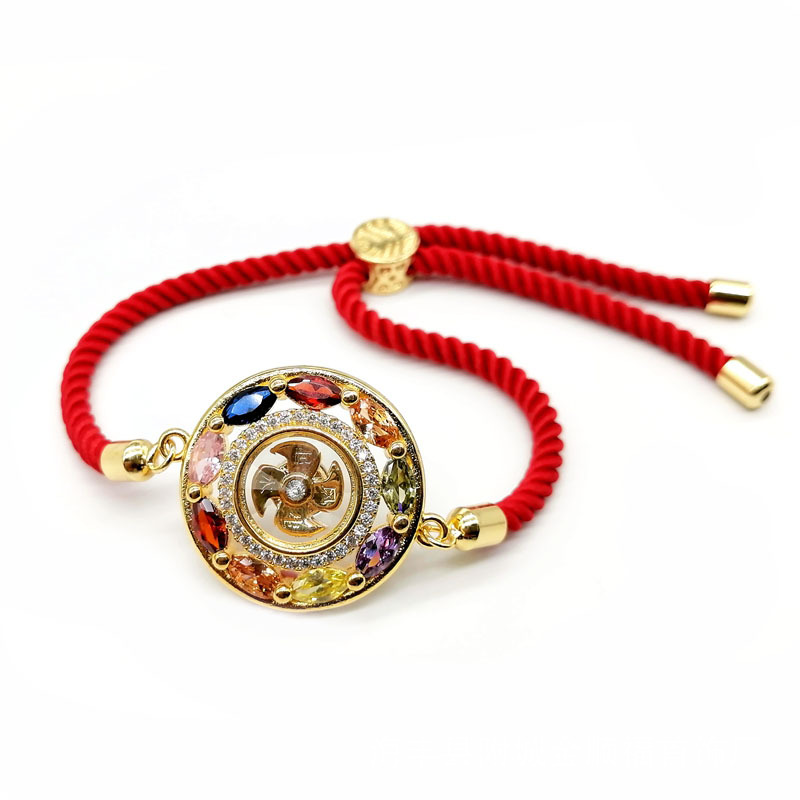 [Women Longpo Temple breaks Tai Sui Transfer Wheel Bracelets][Girls Braided Rope exotic Charm Bracelet] [Women Jewellery Gifts]