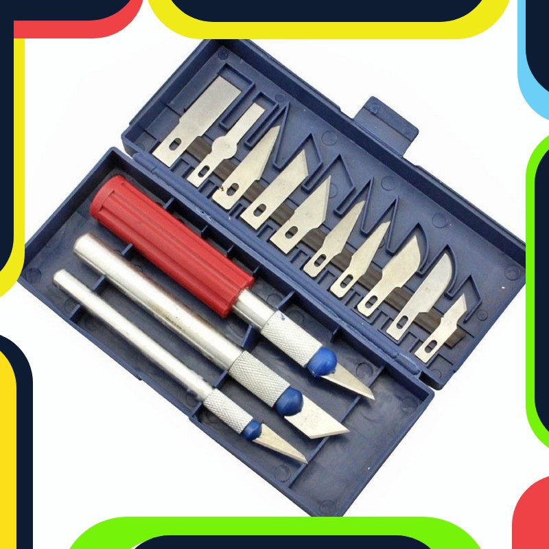 Bayar Ditempat Set Pisau Ukir Seni 13 in 1 Crafting Art Knife with 3 Handle - A-003