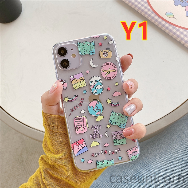 Case  Samsung Motif Kartun Doodle Casing Samsung A12 A51 A71 A02s M30S M21 A11 M11 A31 M31 A21S A10S A20S A50 A30 A20 A10 A30S A50S A70 A30S A750 A20 Oppo A53 A33 A5 A9 2020 Vivo Y30 Y50 Y30i Y20 Y20i Gambar Label Luar Angkasa-1