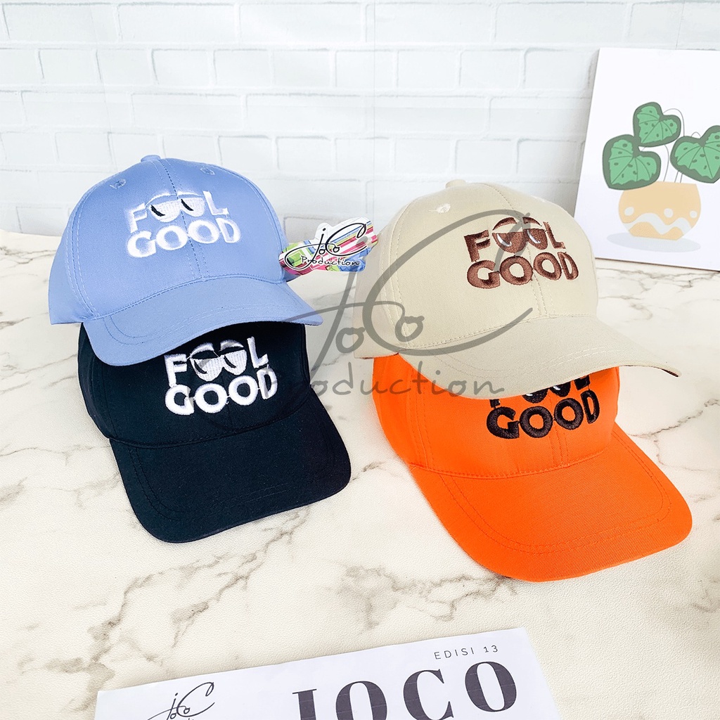 PHILEO | TOPI ANAK FASHION HAT TOPI MOTIF LUCU BORDIR UNISEX TOPI MOTIF FEEL GOOD-4