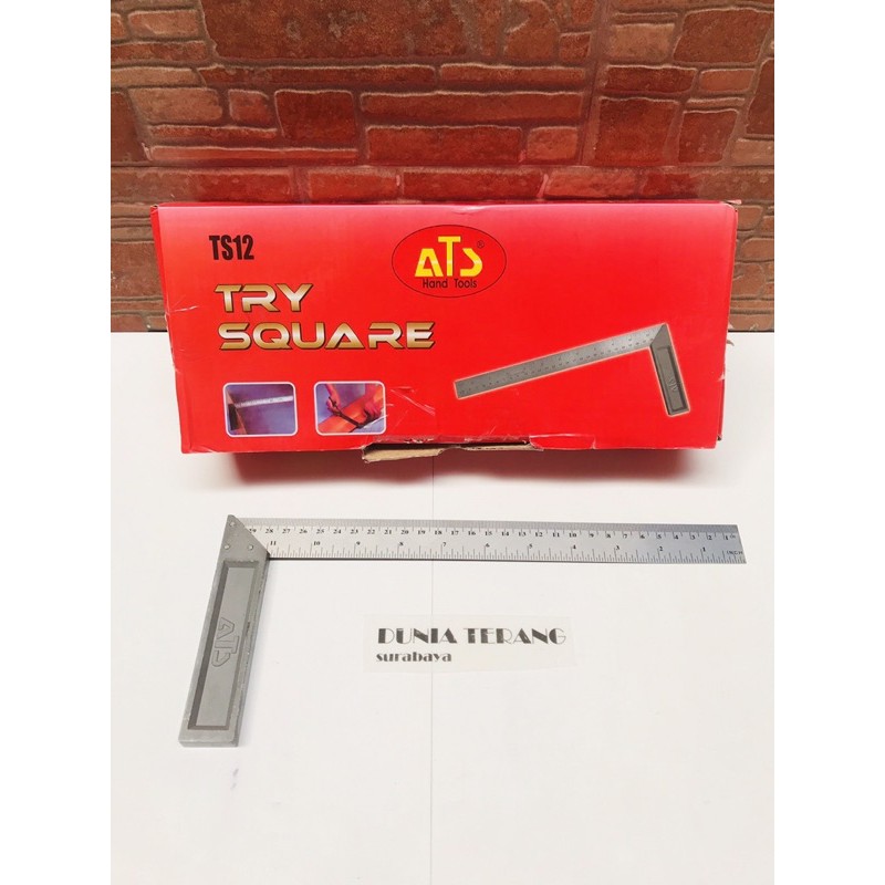 Siku Tukang ATS 12in - Grafir Penggaris Siku L 12 inci Mistar Siku Meter 30 cm Pasekon Try Square