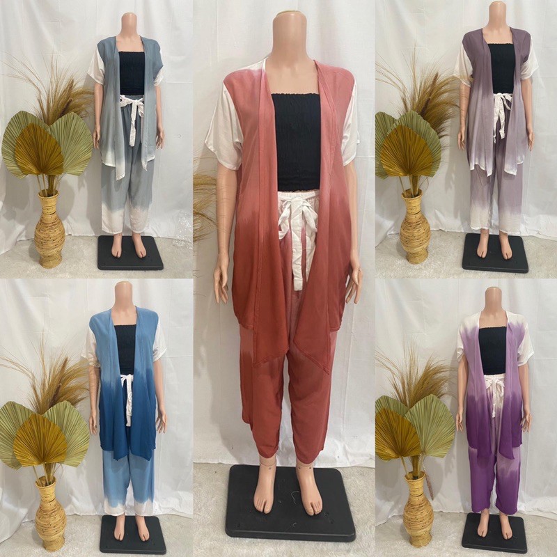 Setelan Cardigan Gradasi/Setelan Cardigan Tie Dye Gradasi + kemben