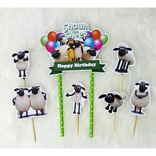 Topper Shaun the Sheep topper ulang tahun topper puding topper tart hiasan ultah