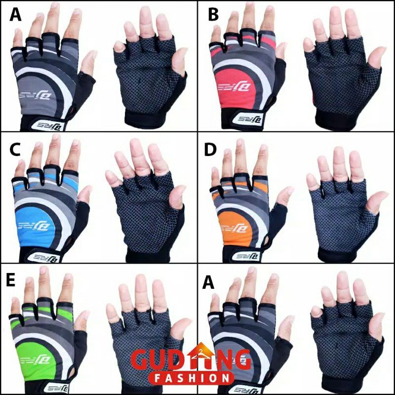 Sarung tangn BJ RS Gowes sepeda glove mtb gym fitness dayli  lokal bahan import