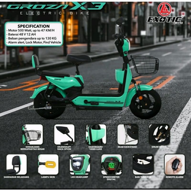 Sepeda listrik EXOTIC GROZA X3