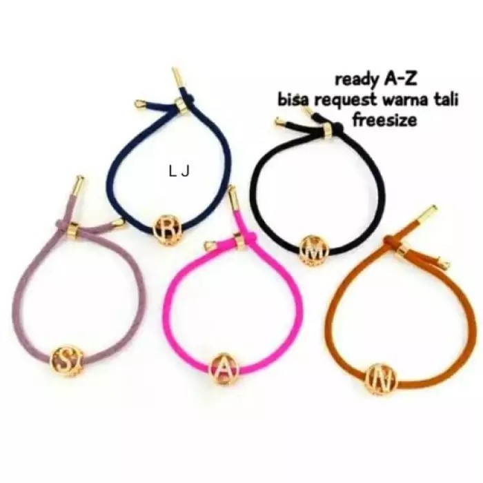 Gelang tangan xuping Pandora Tersedia A-Z tali pink