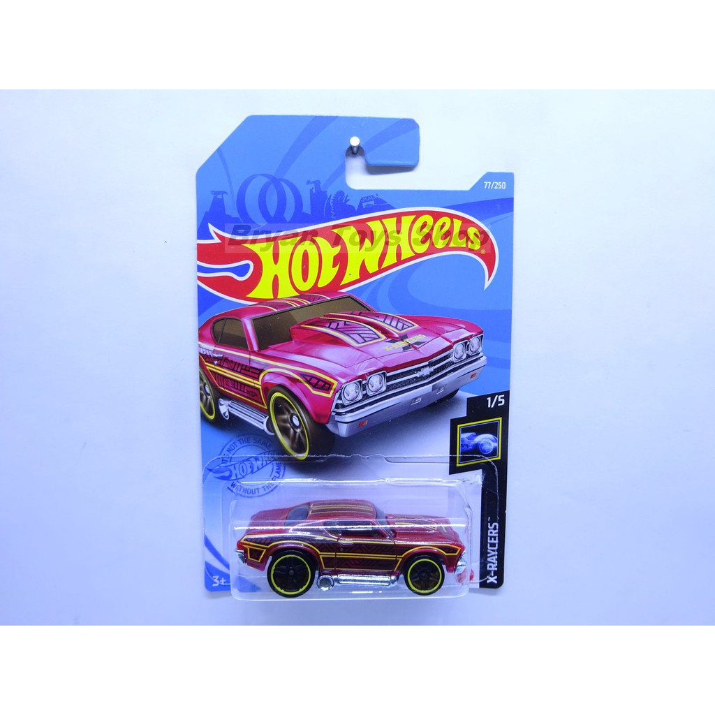 Hot Wheels 69 Chevelle Merah Stripe Hitam