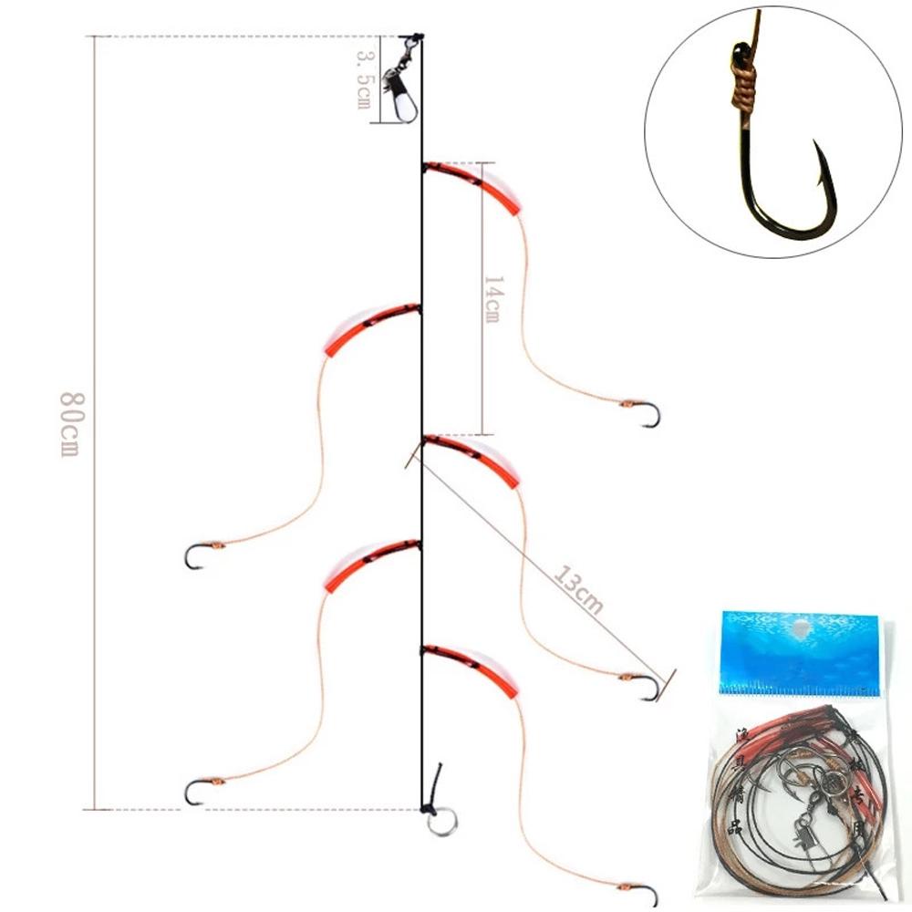 Nickolas1 String Hook Set 5kait Umpan Pancing Kail Kecil5 # -13 # Single Hook Pesca Umpan Fishhooks Putar