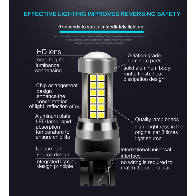 1pcs Mobil LED reverse cahaya lampu rem Sepeda Motor lampu bulb 1157 1156 T20 T15 W21W BA15S