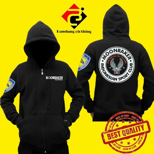 Jaket sweater hoodie zipper moonraker indonesia m2r imi simple elegant keren