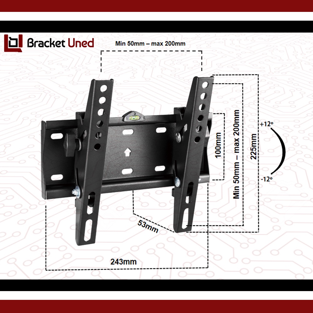 Bracket Braket Breket TV Led LCD Plasma 40 32 30 24 17 Inch Adjustable Waterpass Kualitas Import