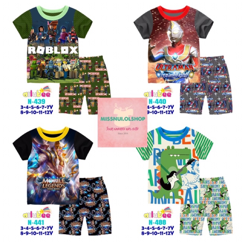[READY] SETELAN BAJU TIDUR SANTAI PIYAMA ANAK LAKI LAKI USIA 2-12 TAHUN GAMBAR KARTUN LUCU PRINTING 
