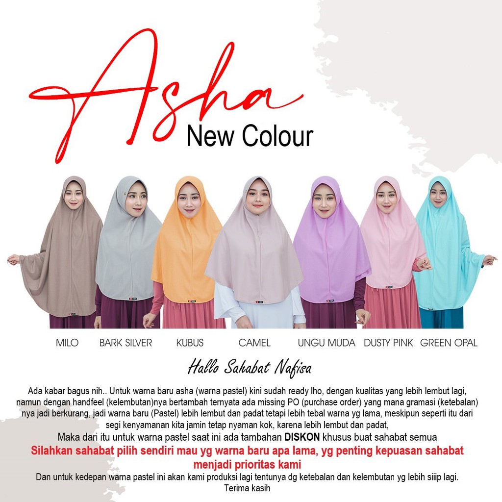 Hijab Instan NAFISA ASHA Jilbab Instan Simple Pad Kerudung Minang Hijab Instan Syari Kerudung Khimar Kaos Polos