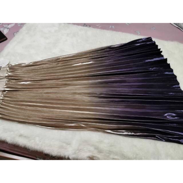 ( Bisa COD ) Rok Bludru velvet Super Gradasi/motif zigzag import Korea(panjang 90cm)-MILO GRADASI PJG