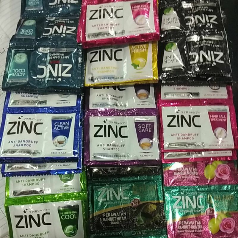 SHAMPOO ZINC ECER SACHET 4 PCS - ALL VARIAN/4PCS BUKAN 1RENCENG