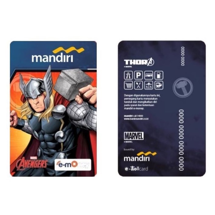 Mandiri eMoney Avengers - Thor ORI /Like eTOLL Tapcash Flazz or Brizzi