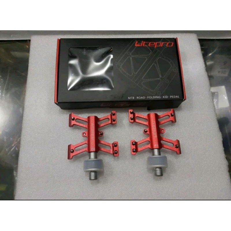PEDAL LITEPRO QR MERAH SEPEDA LIPAT