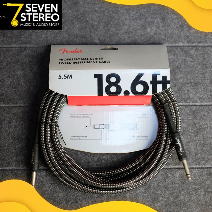 Fender Professional Series Instrument Cable 18.6ft Kabel Jack Gitar