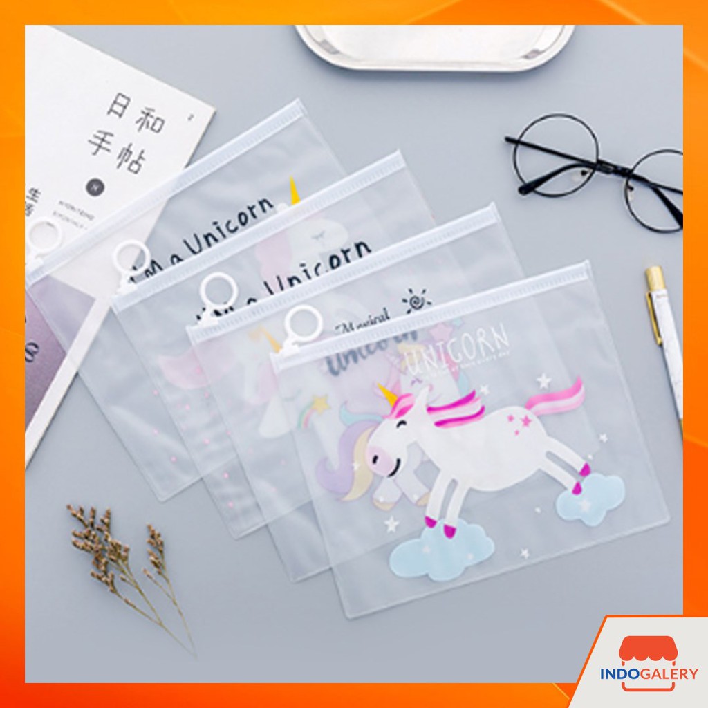 Tempat Pensil Model Unicorn Ukuran 17 * 21cm untuk Pelajar