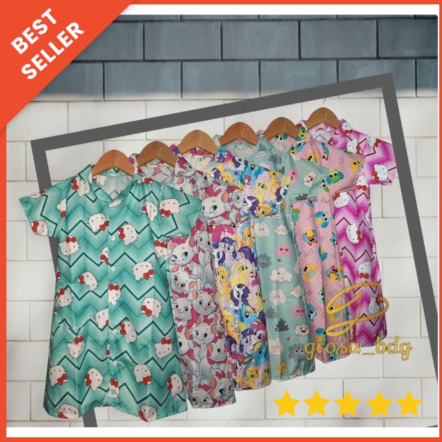 Daster anak karakter dress anak 1-11 tahun katun claudia