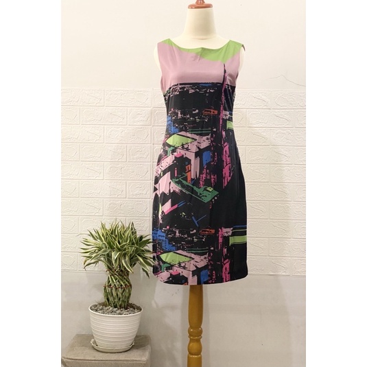 Dress satin ELLE original size 36 pink soft preloved second koleksi pribadi